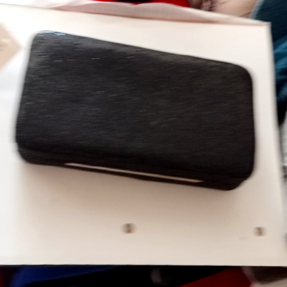 Clutch Wallet Black with pink interior.